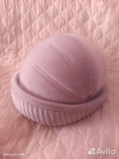 Шапка женская -нерпа,светло-голубая