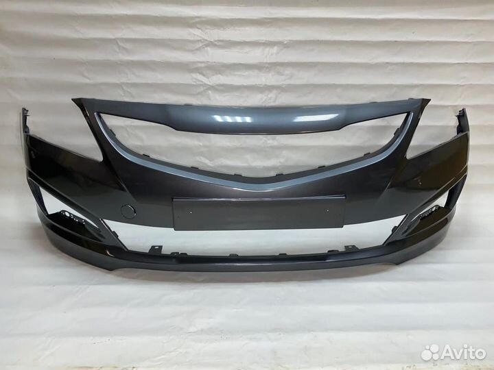 Бампер передний Солярис в цвет серый SAE