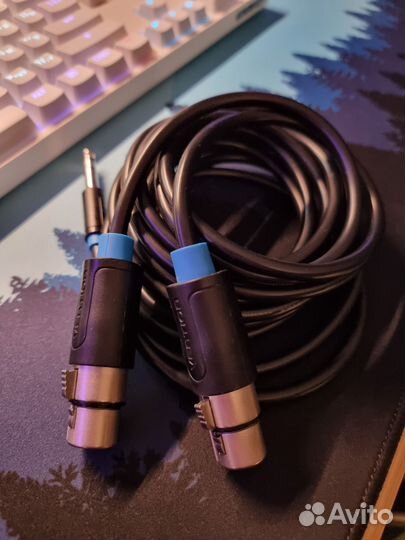 Кабель Vention 6,5 TRS (папа) to XLR (мама)