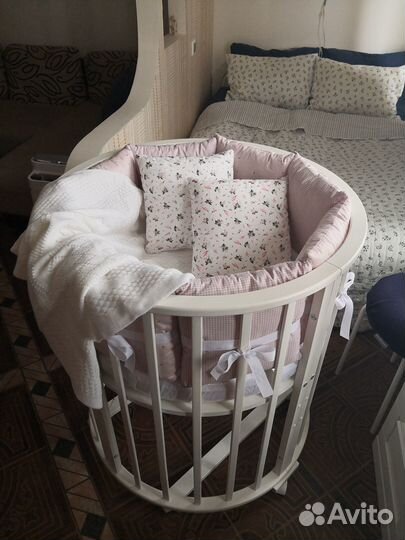 Детская овальная кроватка 10в1