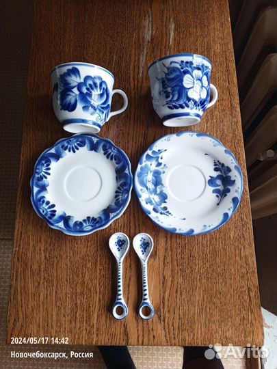 2 чайные пары гжель