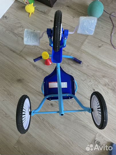 Детский трехколесный велосипед Синий трактор