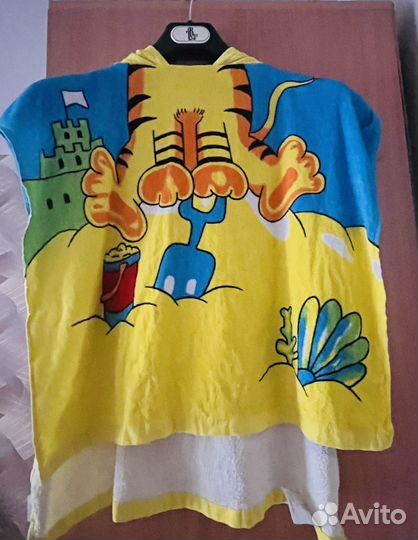 Полотенце-накидка пончо детское