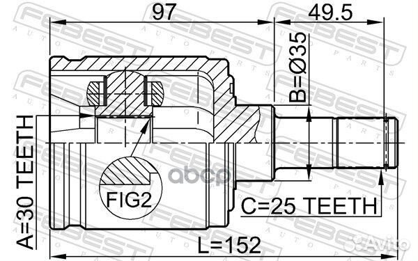 Шрус внутренний перед прав 0311ejrh Febest