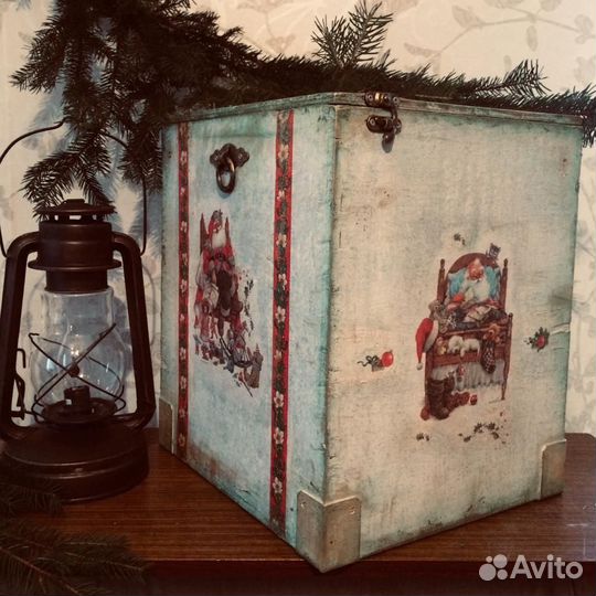 Ящик для елочных игрушек ручная работа