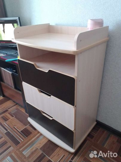 Пеленальная тумба с откидным столиком+2 полки