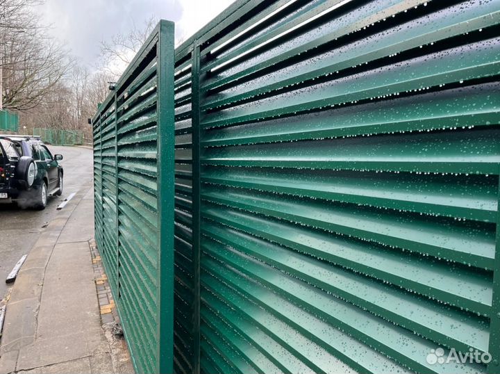 Забор жалюзи металлический / Еврожалюзи на заказ