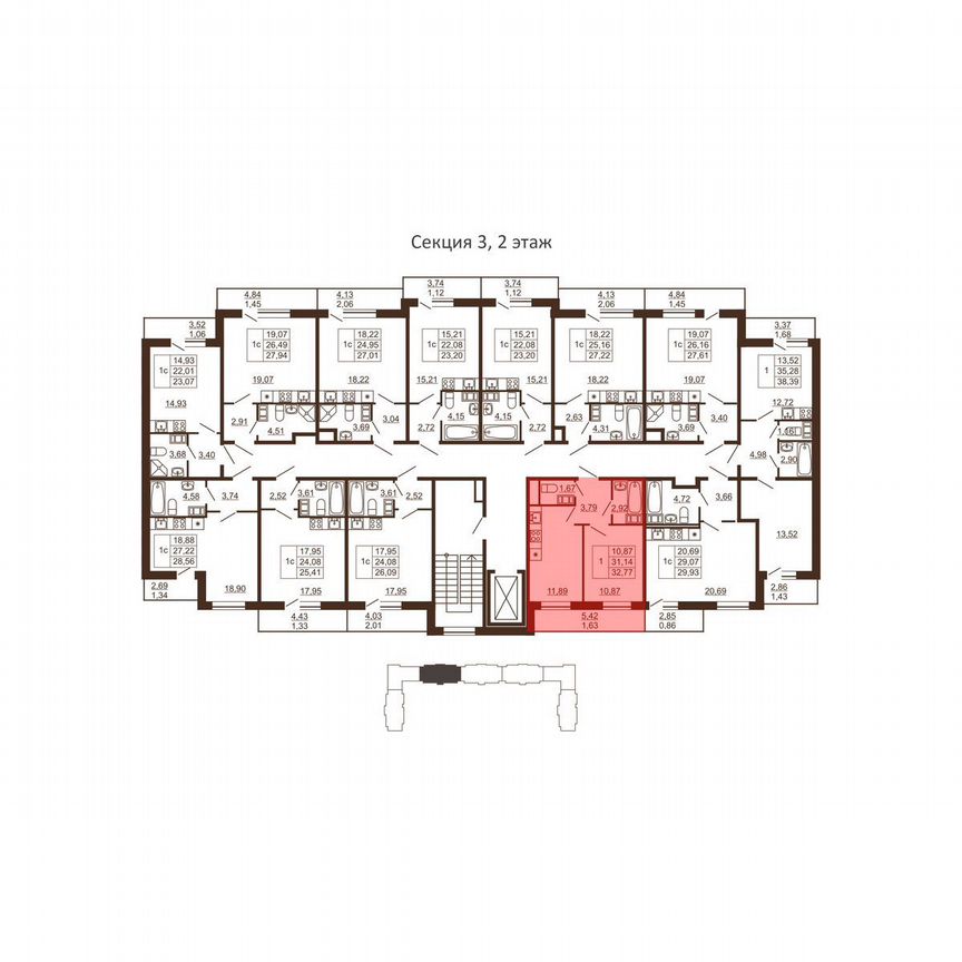1-к. квартира, 32,8 м², 6/6 эт.