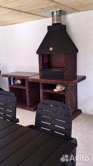 Печь барбекю, печь под казан, стол в наличии