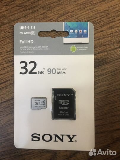 Карта памяти MicroSD Sony 32 gb