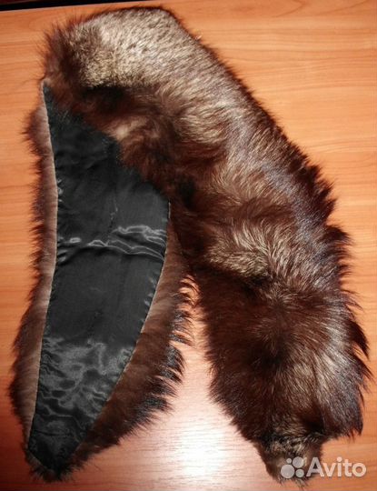 Воротник натуральный мех на подкладке длина 120 см