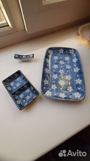 Набор посуды синий для суши