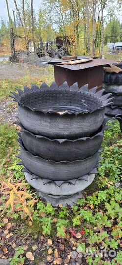 Вазы из шин