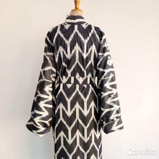 Узбекский чапан. Бохо пальто. Кимоно из иката