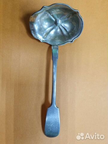 Антикварный Серебряный половник для