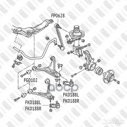 Опора шаровая R (нижний рычаг) audi 80(B4) 91-9