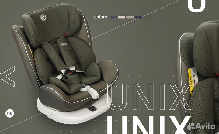 Автокресло 0/1/2/3 до 36 кг Happy Baby Unix Isofix