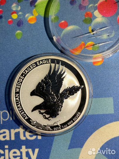 Клинохвостый Орел. Серебро 1 доллар 2015 года