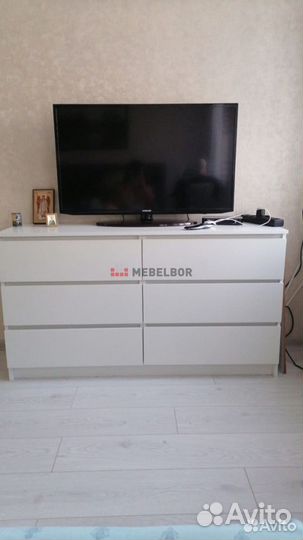 Комод Мори 1200 с шестью ящиками Белый