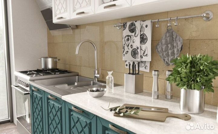 Кухня Агава Белая/Моренга 2 метра