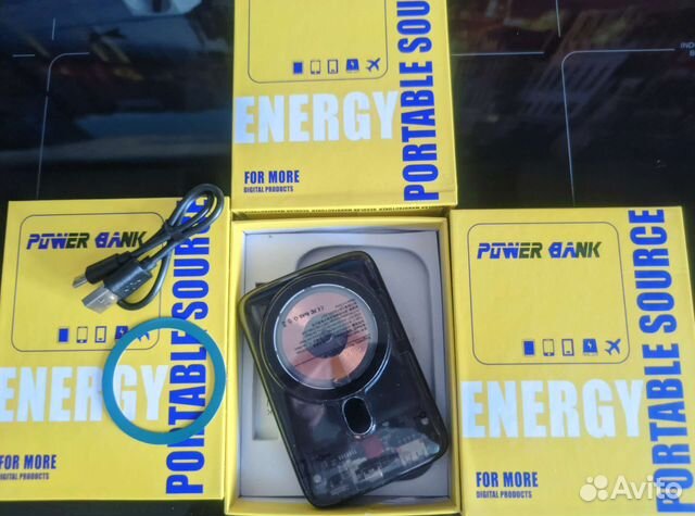 Повербанк беспроводной магнитный MagSafe 10000 3в1