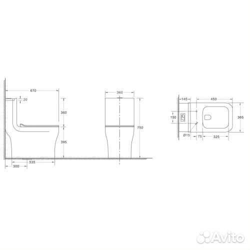 Унитаз моноблок WeltWasser