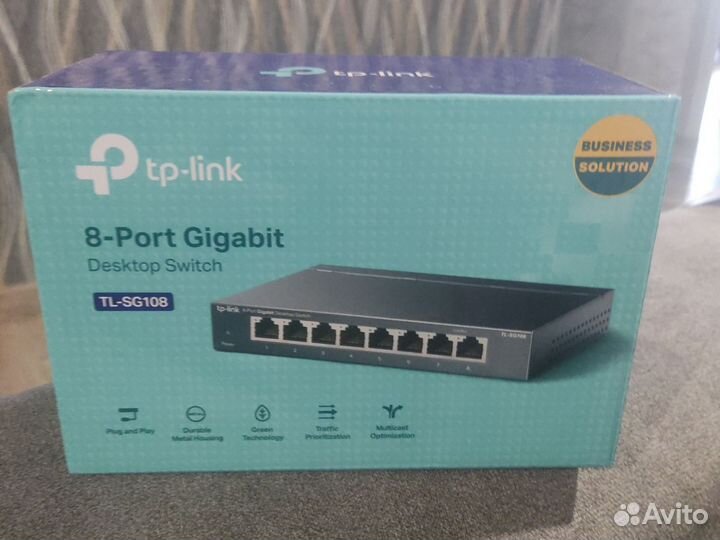 Коммутатор 8-портовый гигабитный tp-link tl-sg108