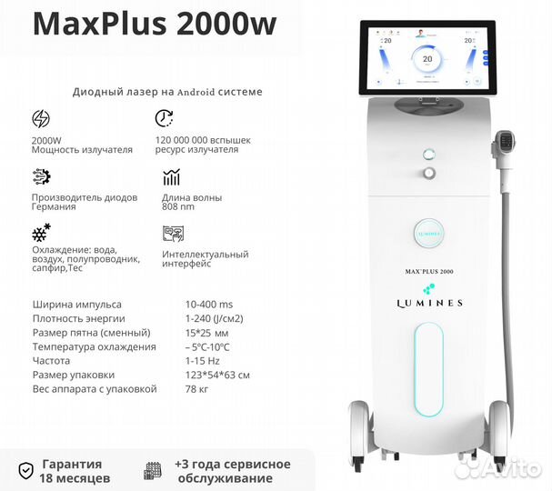 Аппарат для эпиляции Люминес MaxPlus 2000W