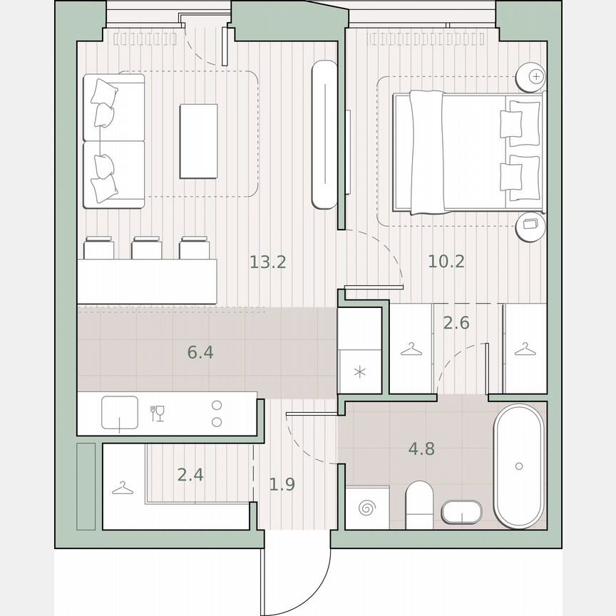 1-к. квартира, 41,5 м², 3/27 эт.