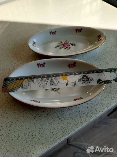 Блюдо овальное Богемия Чехословакия