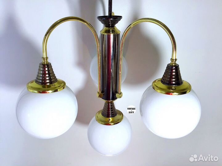 Люстра винтажная на 4 лампы Италия 80-е гг