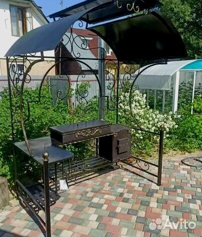 Мангал с печью под казан