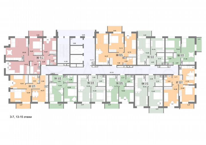 2-к. квартира, 59,3 м², 14/19 эт.