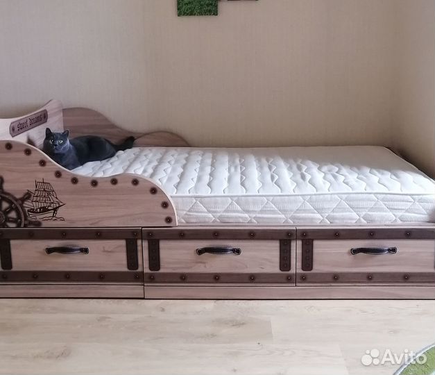 Кровать детская Корсар 190х90 + матрас Аскона