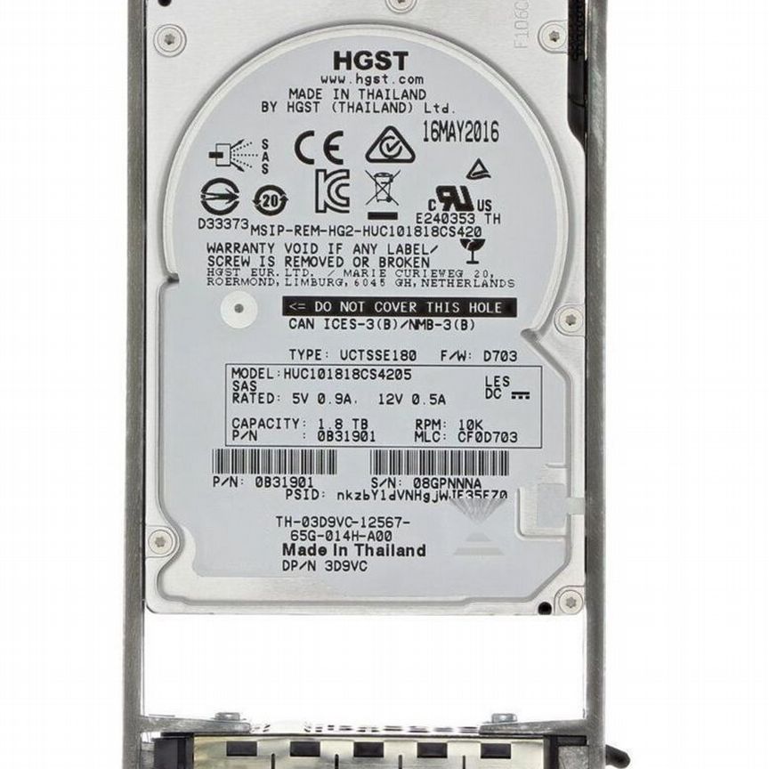 [1.8-TB] Жесткий Диск Dell 3d9vc Sas 2.5 1.8-Tb