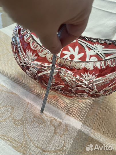 Ваза из цветного хрусталя для фруктов и конфет