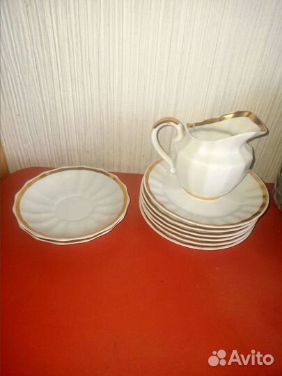 Неполный сервиз чайный Вербилки (золотая лента)