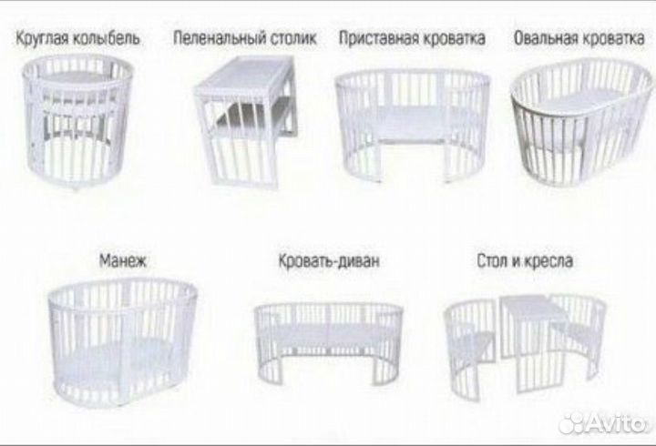 Детская кроватка Incanto Mimi 7 в 1 с маятником