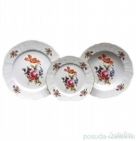 Набор тарелок 18пр Бернадот Полевой цветок Чехия