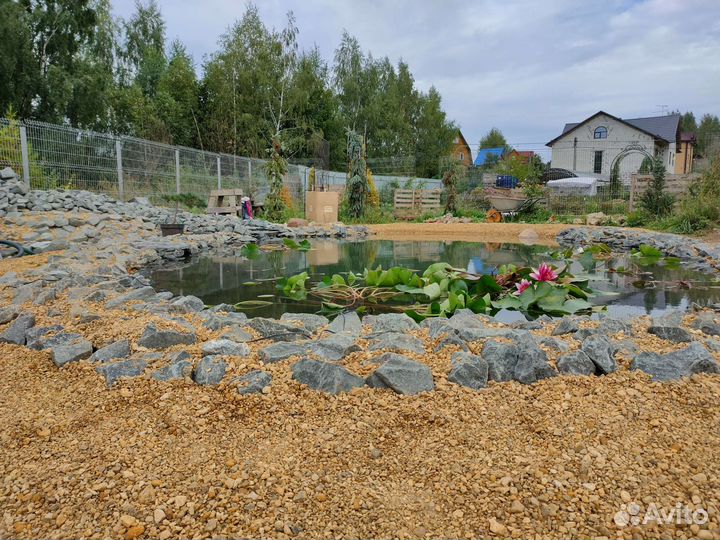 Декоративный пруд 10.5 на 5.5 метра