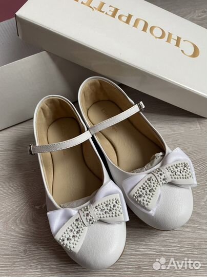 Туфли детские балетки белые 30р