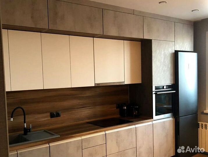 Кухонный гарнитур прямой в потолок на заказ