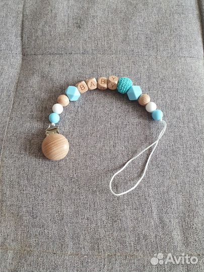 Держатель для соски пустышки деревянный новый