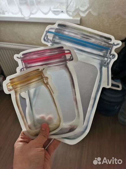 Многоразовые Пакеты-банки с zip застежкой 3 шт