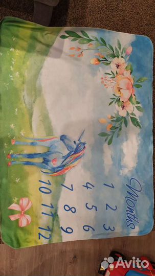 Плед, наклейки для фотосессии малышки