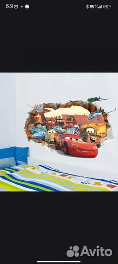 Наклейка интерьерная тачки и ростомер