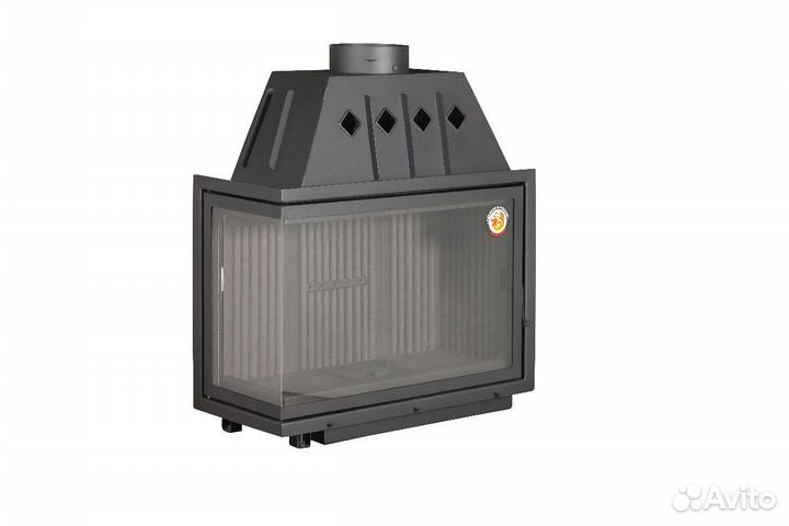 Камин Экокамин Альфа 1000 LB два стекла левая черн