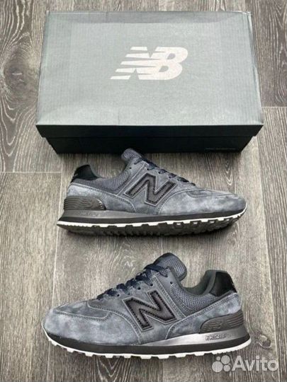 Кроссовки new balance 574 серые замша 41-46