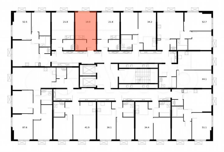 Квартира-студия, 19,9 м², 16/17 эт.