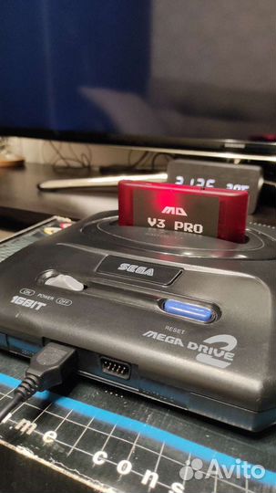 Топовый flash картридж Sega MD v3 PRO красный